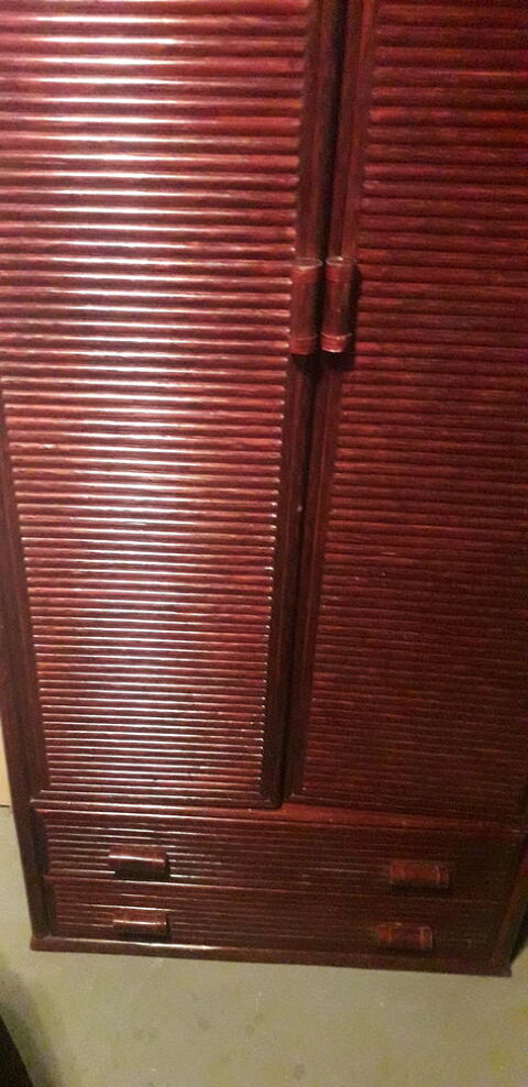 Armoire en bois massif bordeaux 180 Trigavou (22)