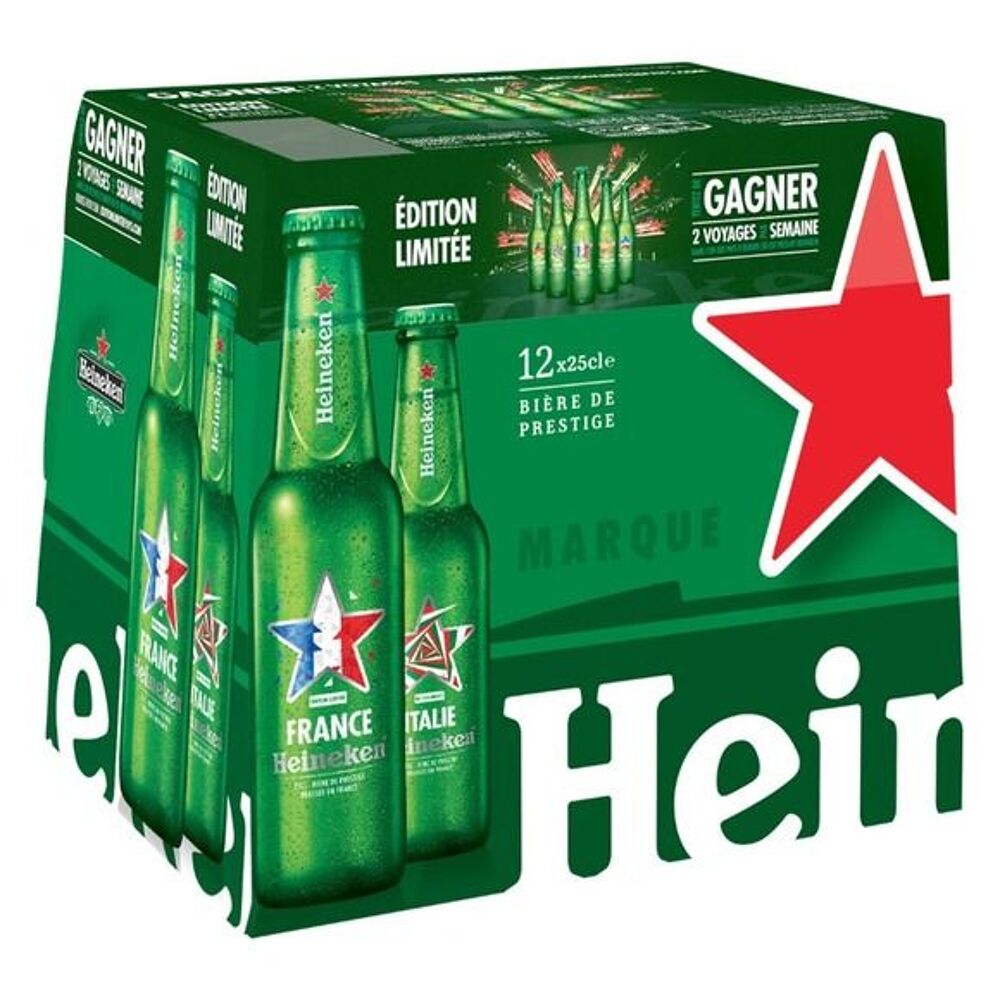 S&eacute;rie de 12 bouteilles Heineken vides 25 cl EURO 2016 