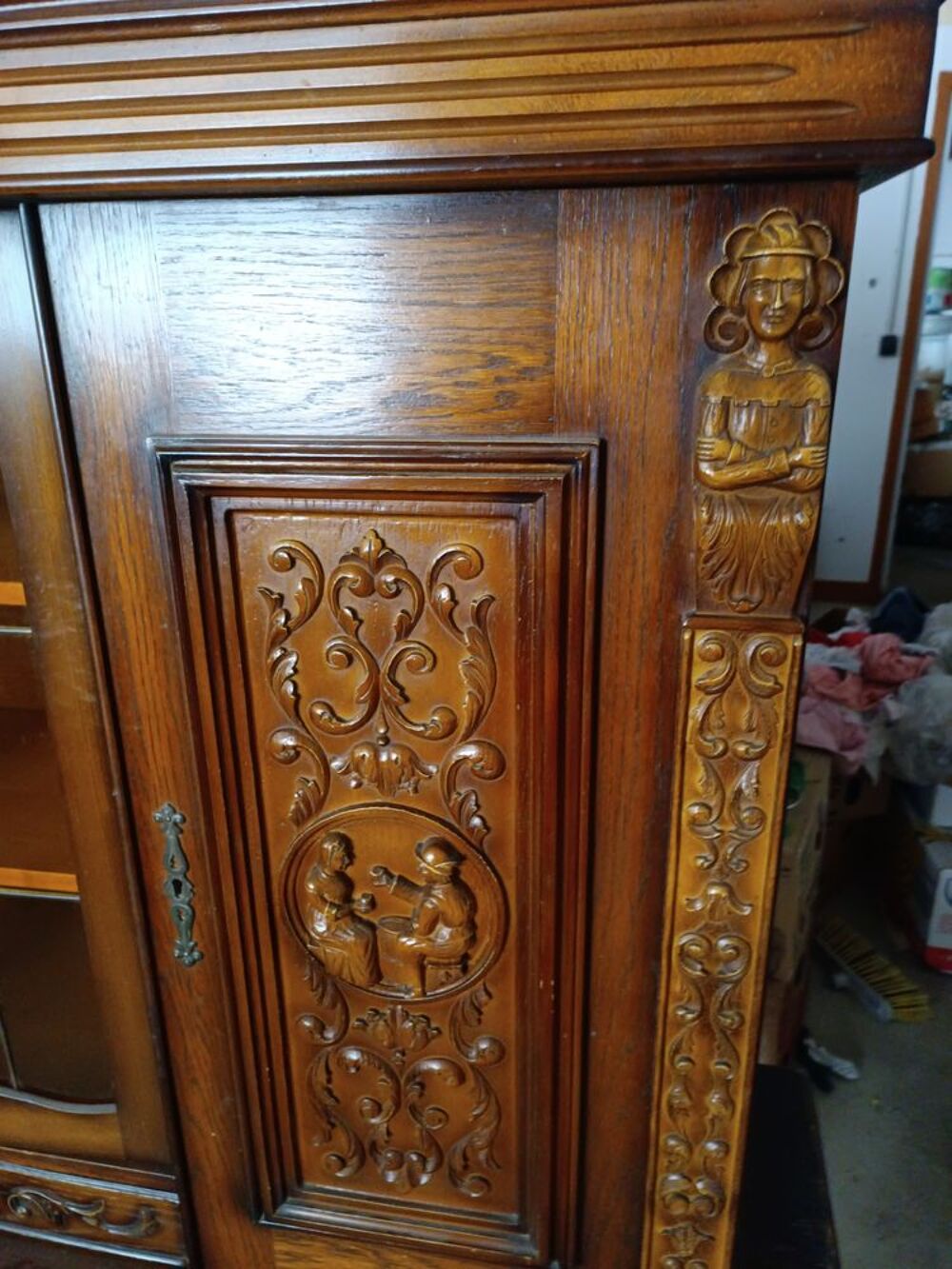 bahut salle a manger 4 portes bois massif an 1970 Meubles