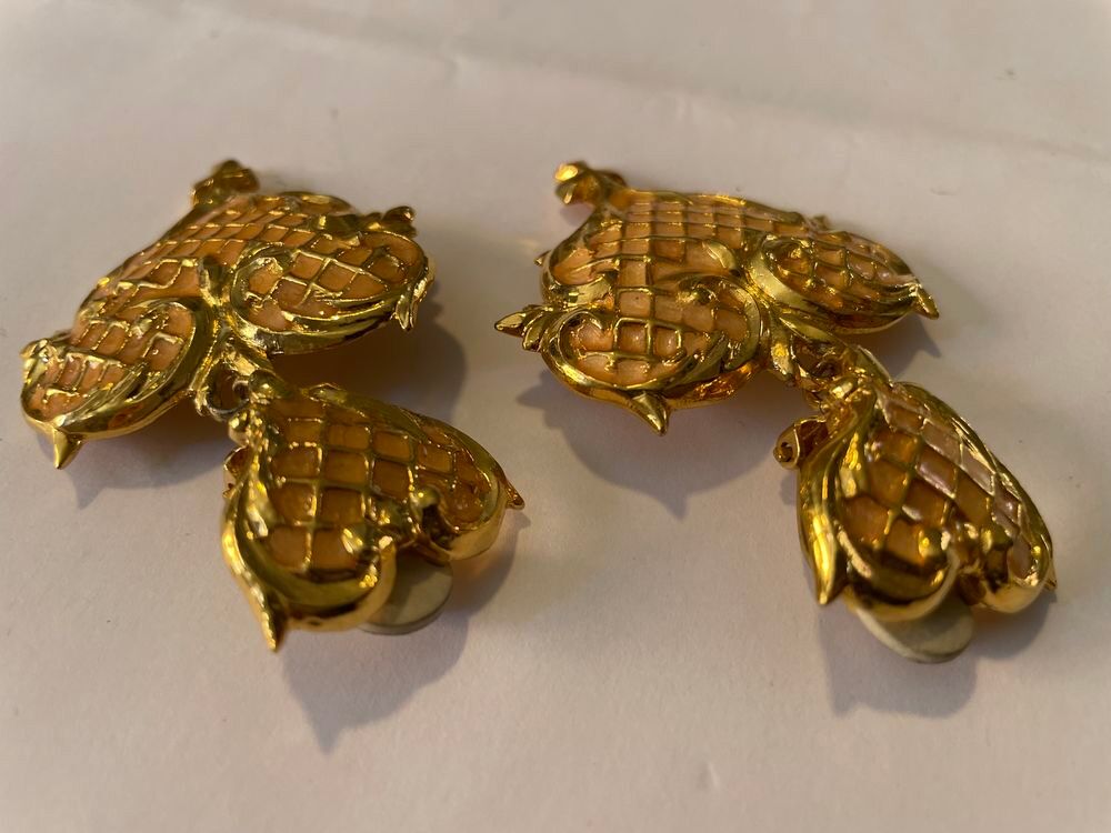 BO Clip c?ur croisillons email rose nacr&eacute; + pendant c?ur CL Bijoux et montres