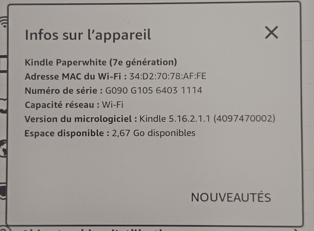 Liseuse Amazon Kindle Paperwhite 7e G&eacute;n&eacute;ration Téléphones et tablettes