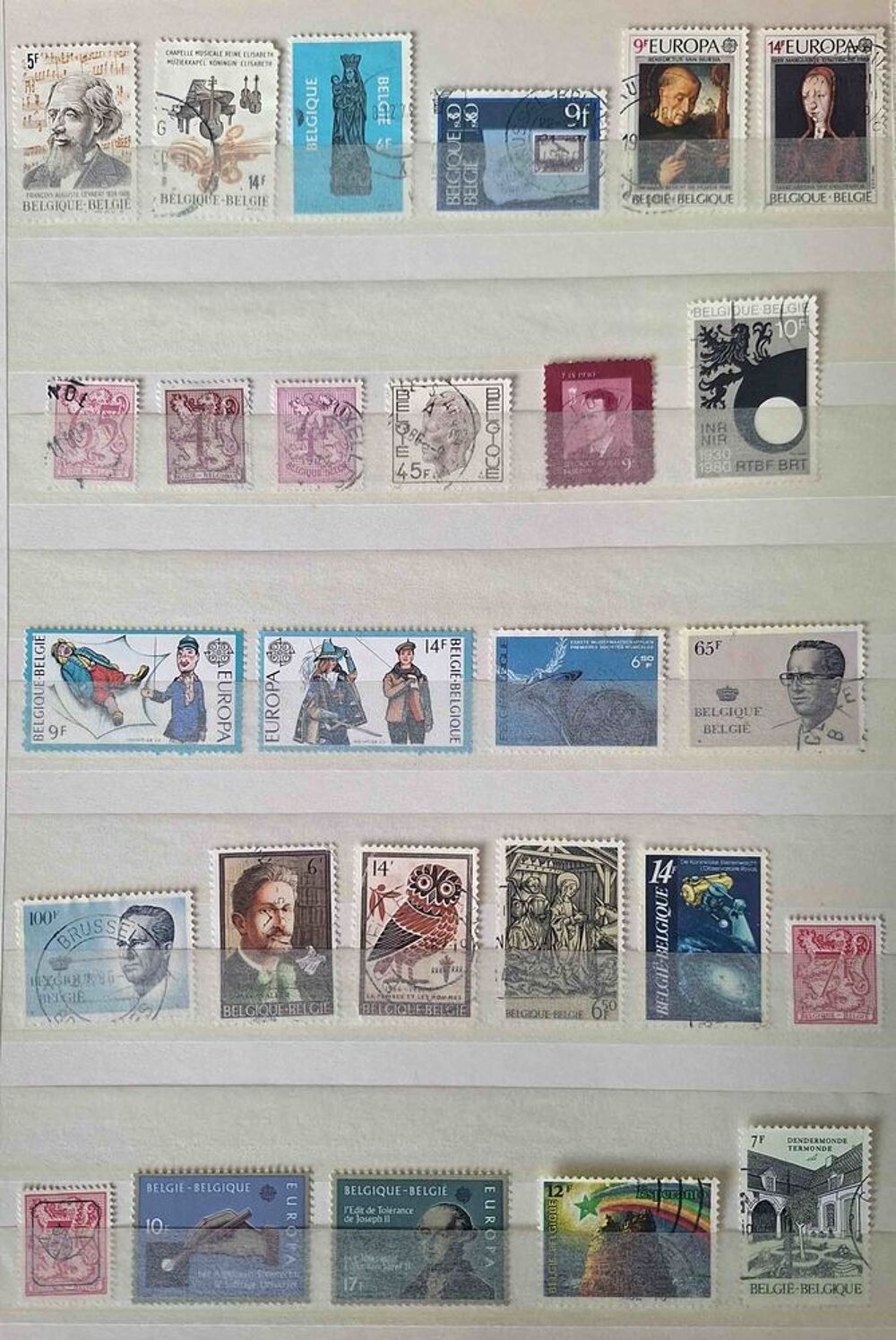 S&eacute;rie de timbres de collection de Belgique A 