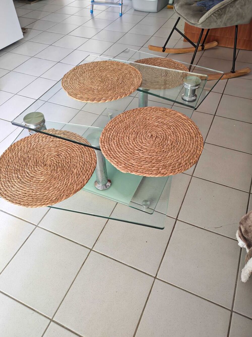 Table basse chateau d'ax 3 plateaux dont 2 pivotant Meubles