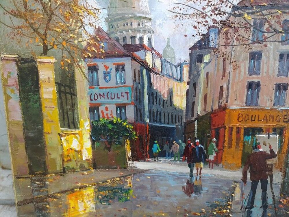 Tableau Peinture HST Paris Montmartre Sign&eacute; Antonio Rus 