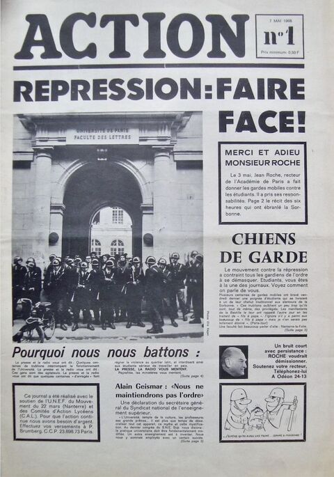 Revue trs rare Action N 1 sortie le 7 mai 1968. 0 Ferrires-Haut-Clocher (27)