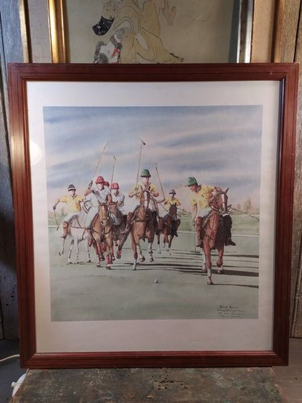 Tableau PATRICK BERNI&Eacute; Polo Sport &Eacute;questre &Eacute;quitation Cheval Décoration