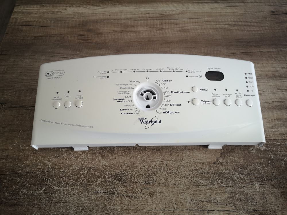 BANDEAU LAVE-LINGE : WHIRLPOOL AWE7777 Electroménager
