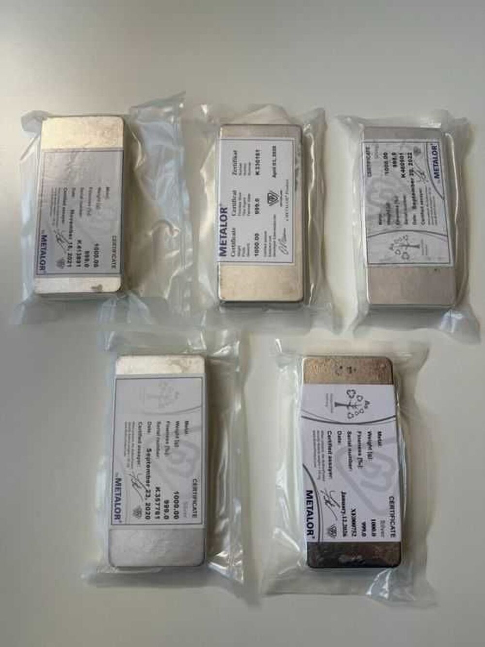 Mets+en++5+lingots+d'argent+de+1kg 
