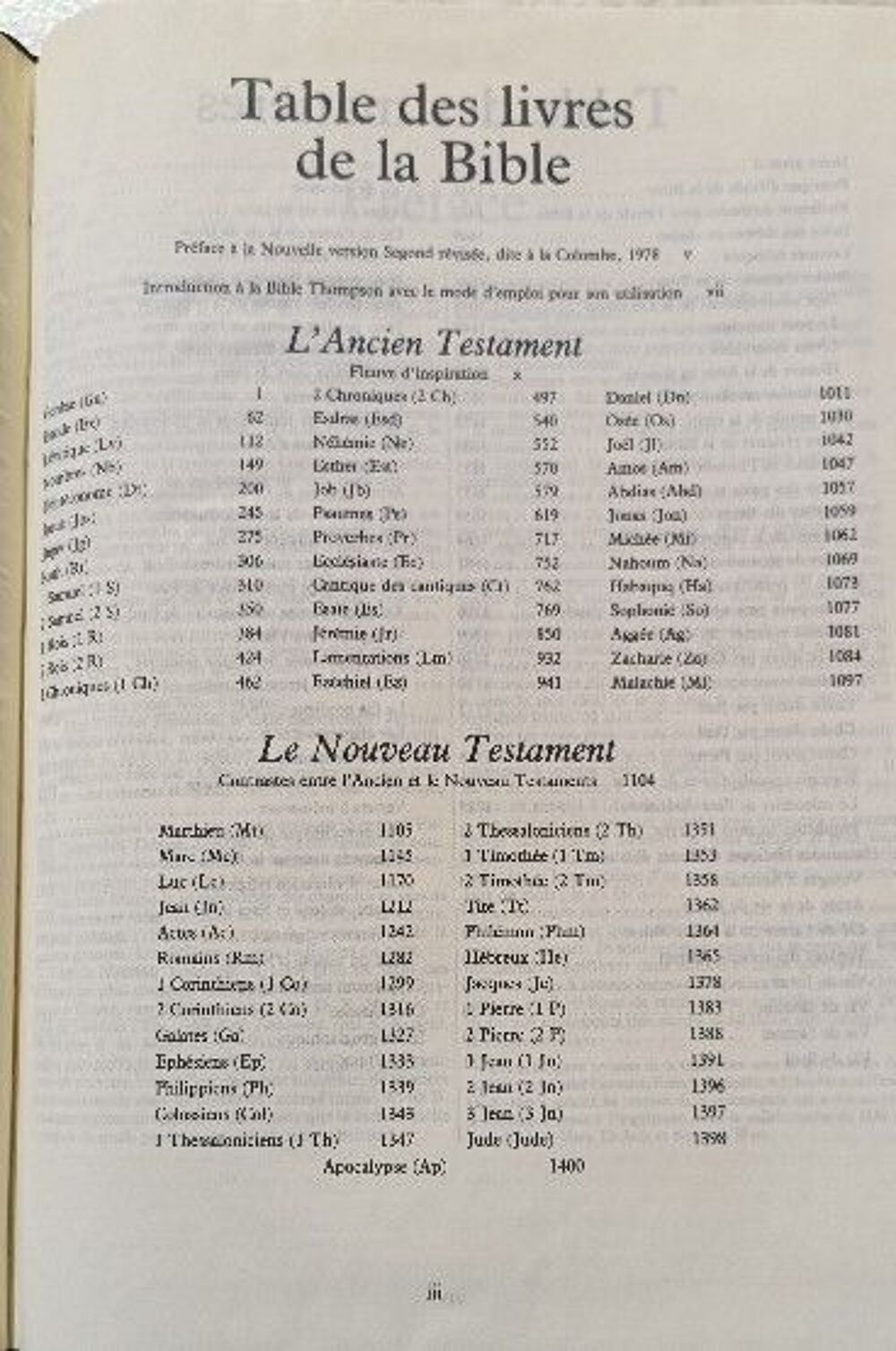 BIBLE THOMPSON Livres et BD