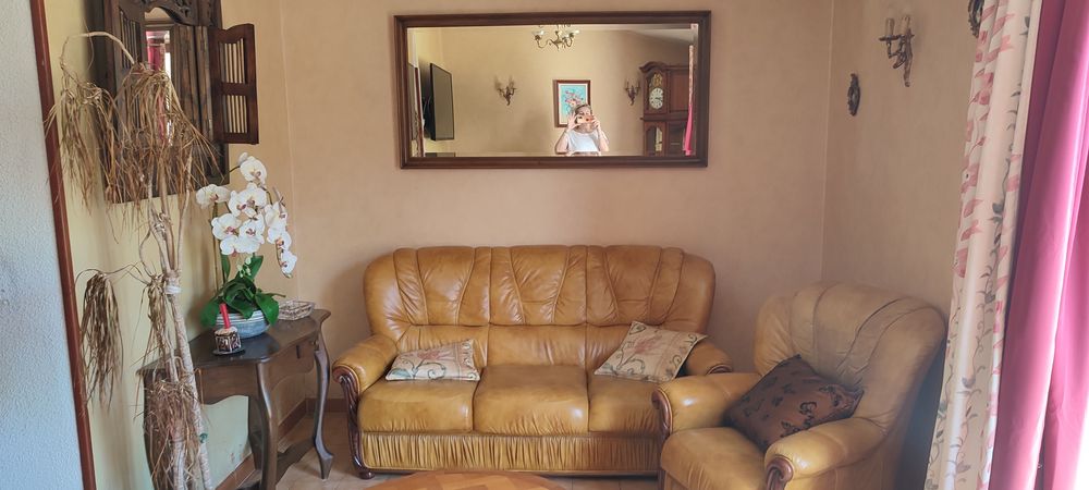 Canap&eacute; cuir et fauteuil Meubles