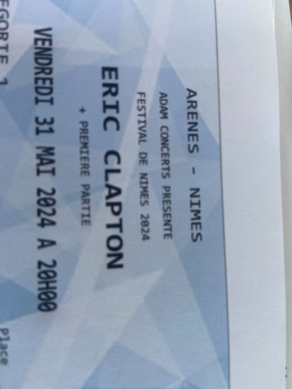 Concert clapton Billetterie
