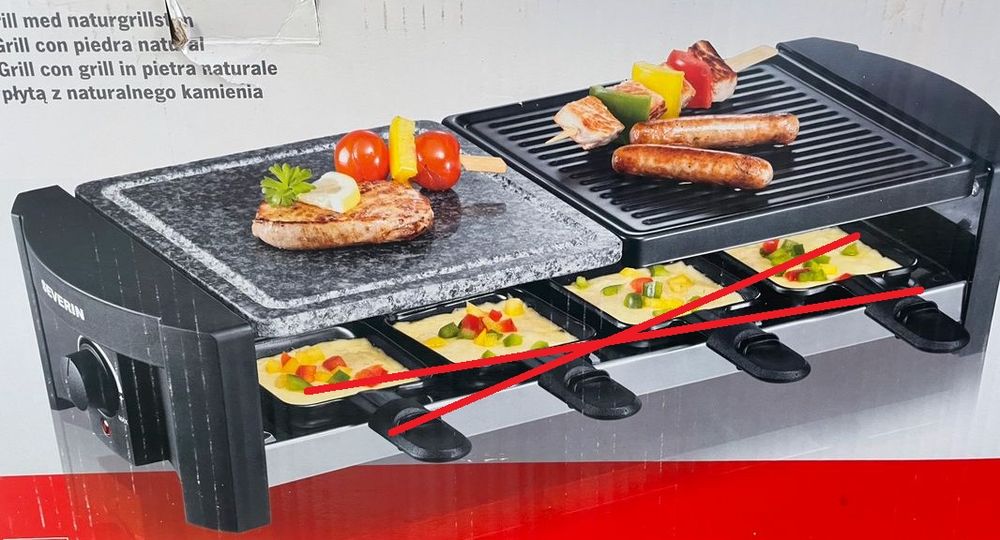 Raclette party - grill avec pierre naturelle Severin Electroménager