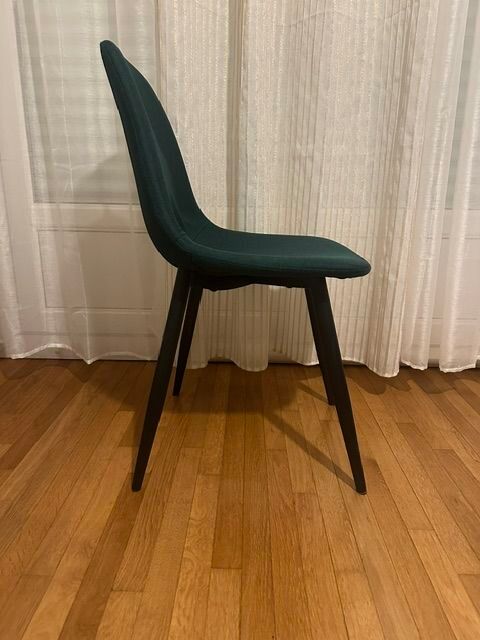 Lot de 4 chaises en tissu vert style scandinave 70 Fougères (35)