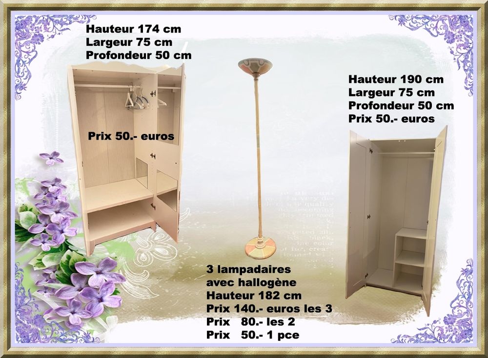 Penderies et 3 lampadaires halog&egrave;ne Meubles