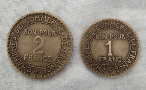 Pices de 1 et 2 francs. 10 Vierzon (18)