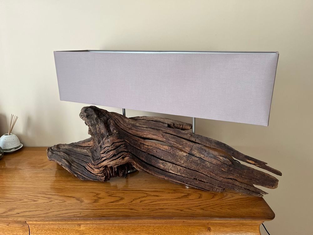 Lampe bois flotter de mer. Double lumi&egrave;re.&iuml;&iquest;&frac14; Décoration