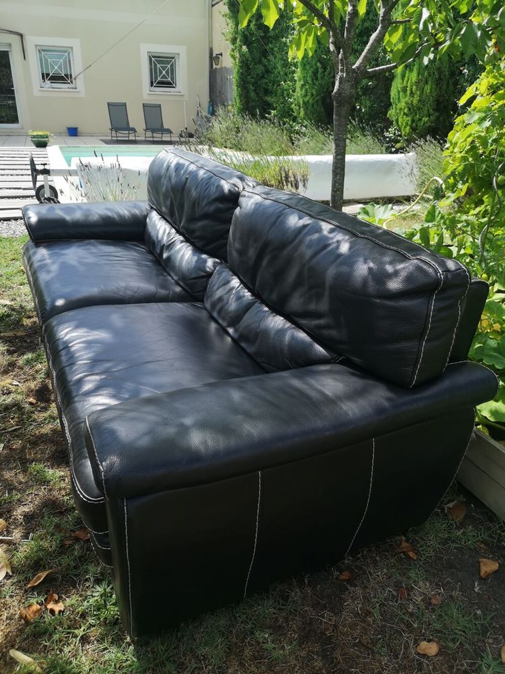 CANAPE CUIR NOIR Meubles