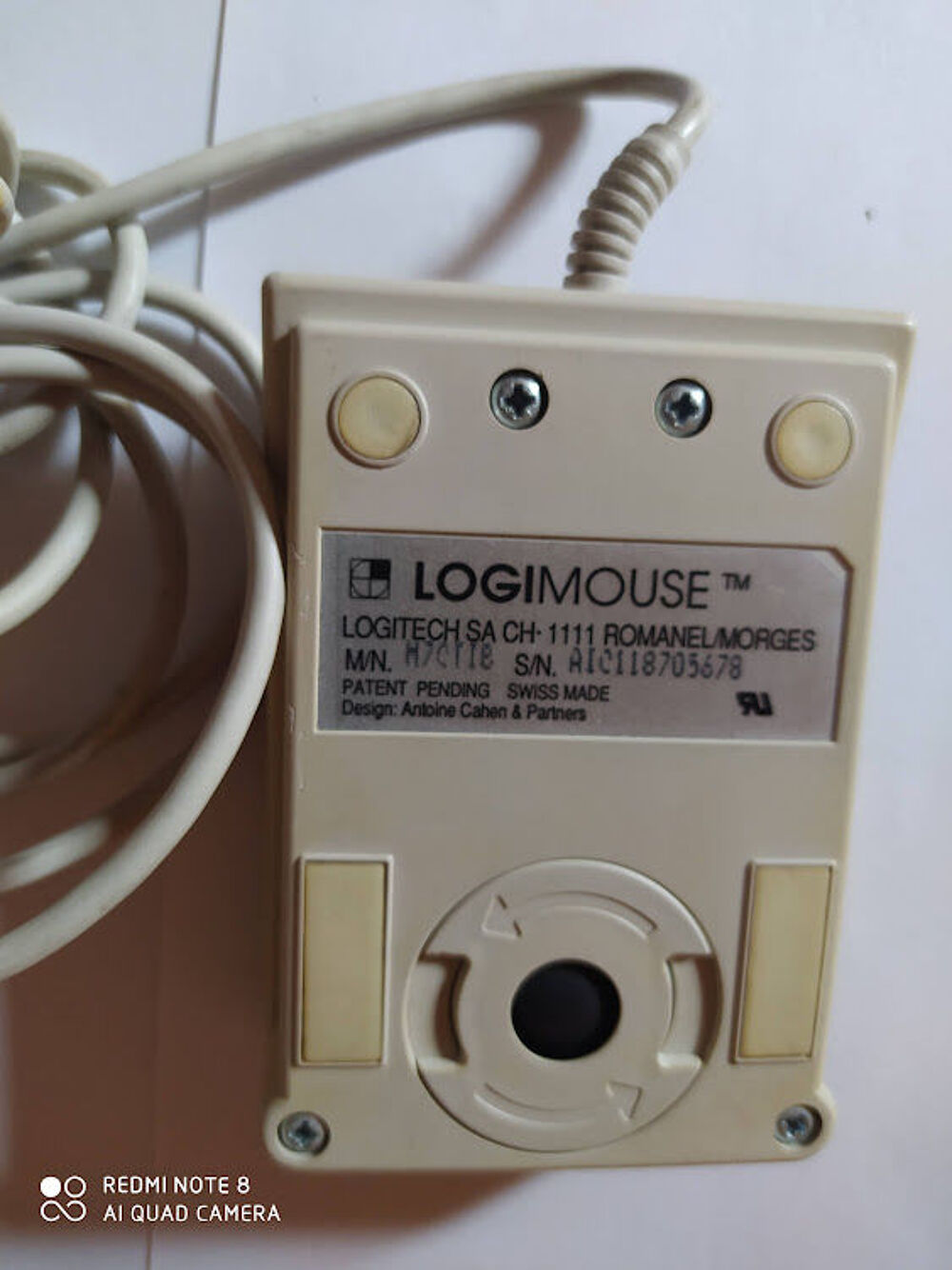 Souris vintage port s&eacute;rie carr&eacute; deux boutons pour vieux PC Matériel informatique