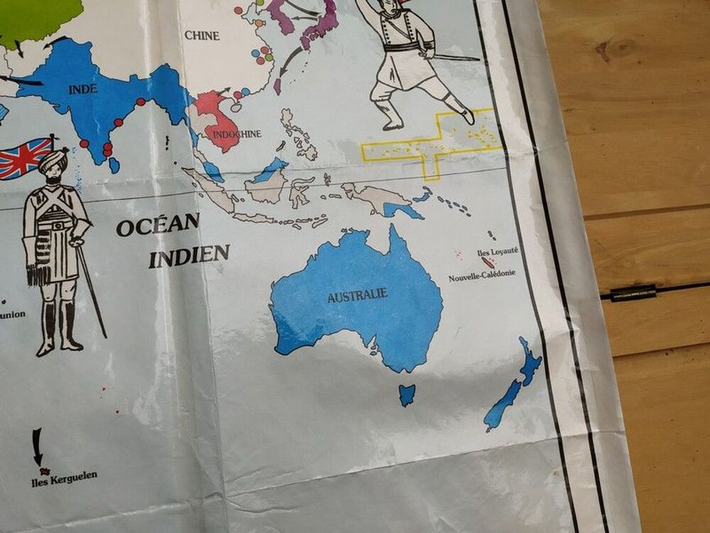 Carte scolaire l'Empire Colonial Fran&ccedil;ais en 1914 