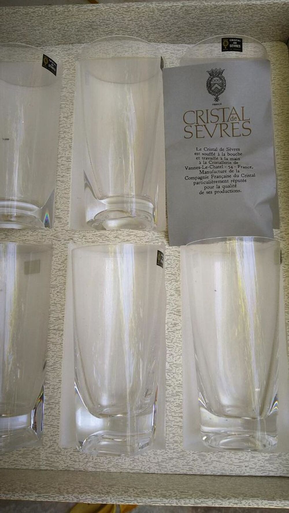 Verres en cristal de s&egrave;vres Décoration