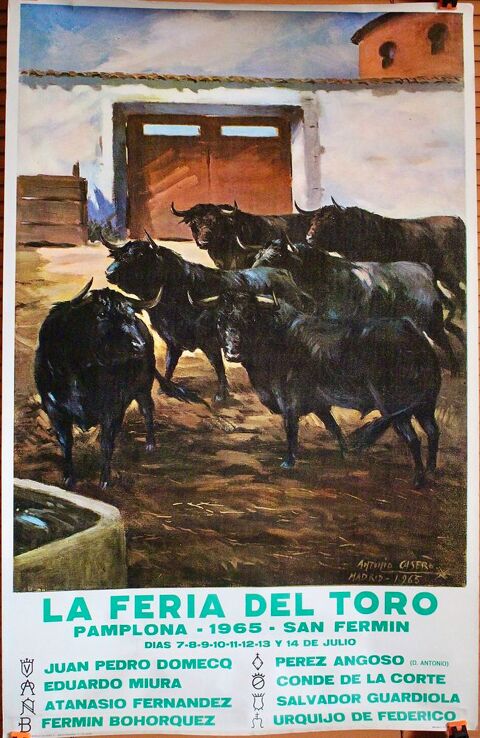 AFFICHES   PAMPELUNE   FERIA DEL TORO +  SAN FERMIN 1 Anglet (64)