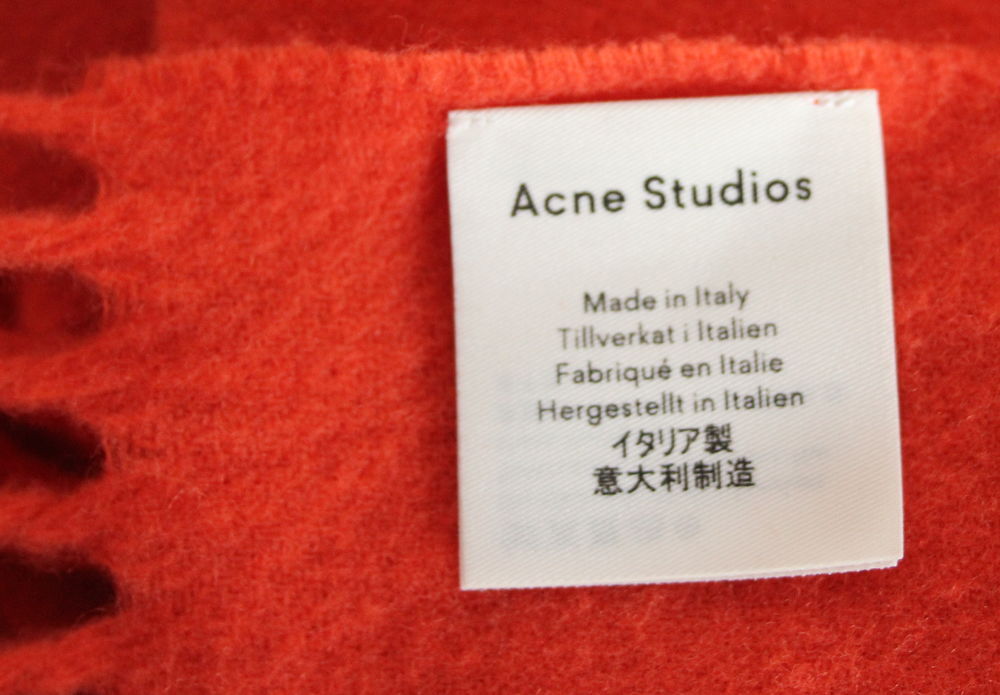 Echarpe laine orange ACNE STUDIOS Vêtements