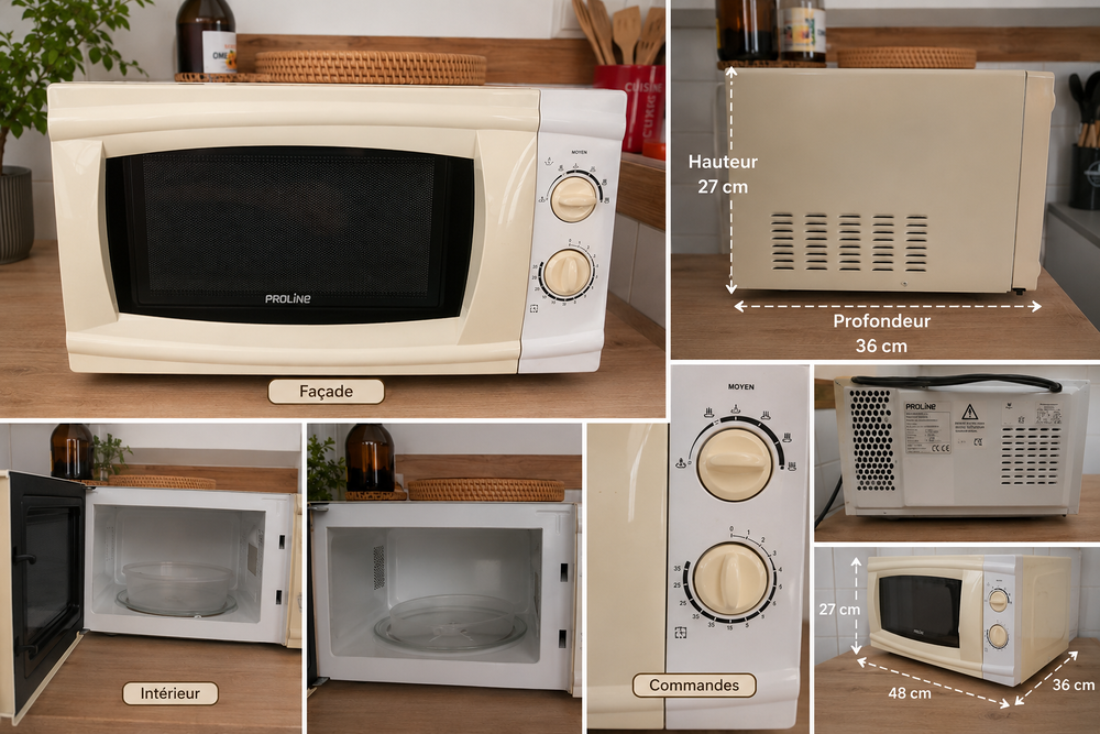 Micro-ondes Proline blanc et cr&egrave;me Electroménager