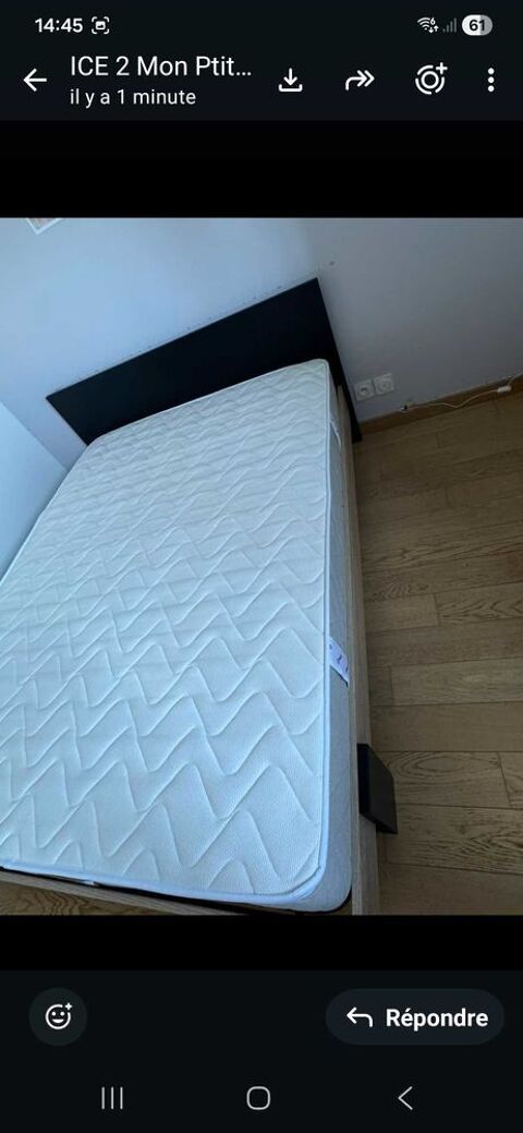 Lit double 140x190 + sommier + matelas Epéda €  Bon état Chens-sur-Léman (74)