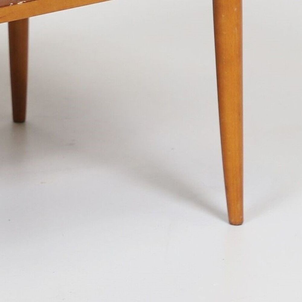 Table basse vintage Scandinave en teck avec &eacute;tag&egrave;re tress&eacute;e Meubles