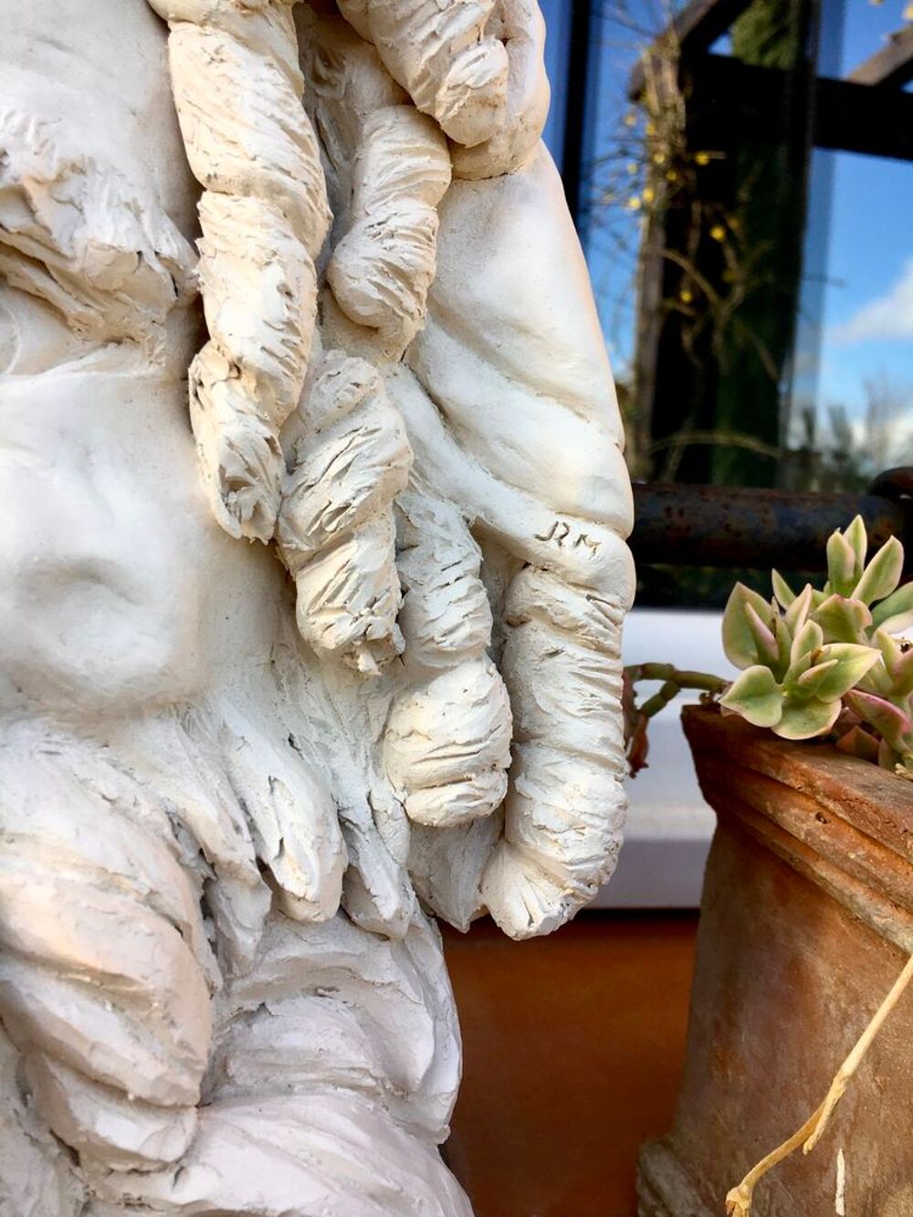 Mascaron; Grande Oeuvre Unique sign&eacute;e, Terre cuite (35x30cm) Décoration