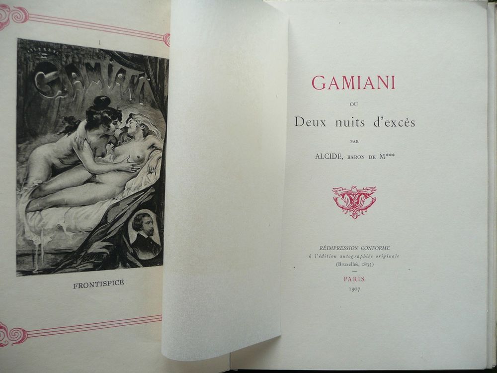 GAMIANI ou Deux nuits d'exc&egrave;s par Alcide - Edition 1907 - BE Livres et BD