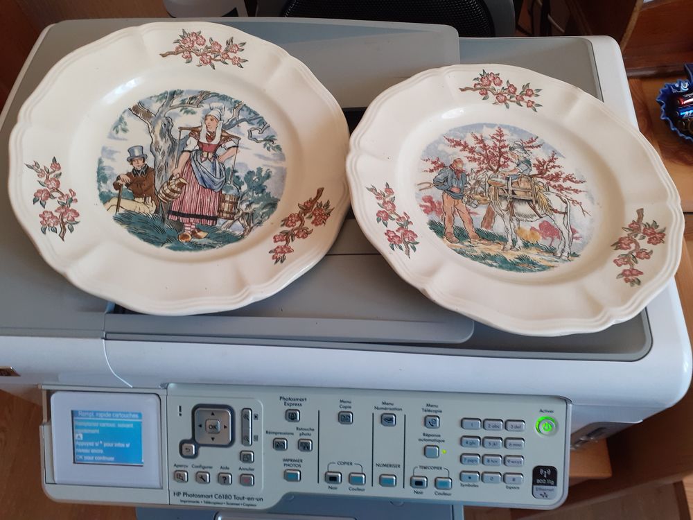 LOT DEUX ASSIETTES NORMANDIE SARGUEMINES Décoration
