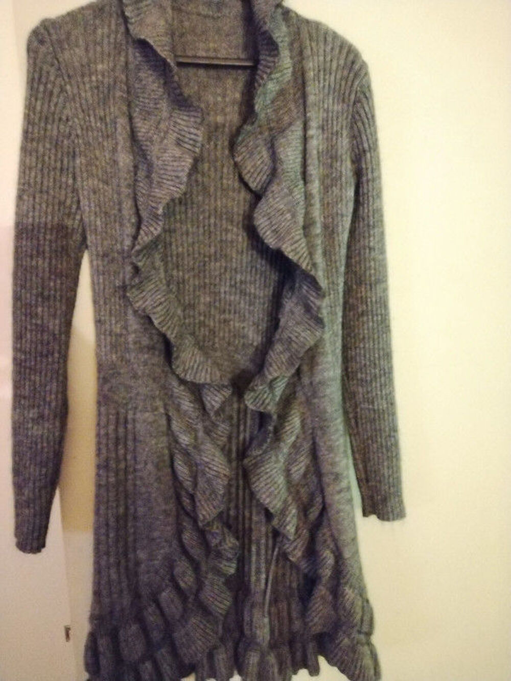 Gilet long gris fonc&eacute;e Vêtements