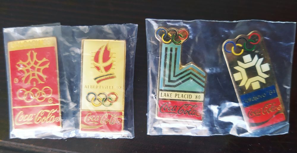 Lot de 4 pin's Coca-cola jeux olympiques 