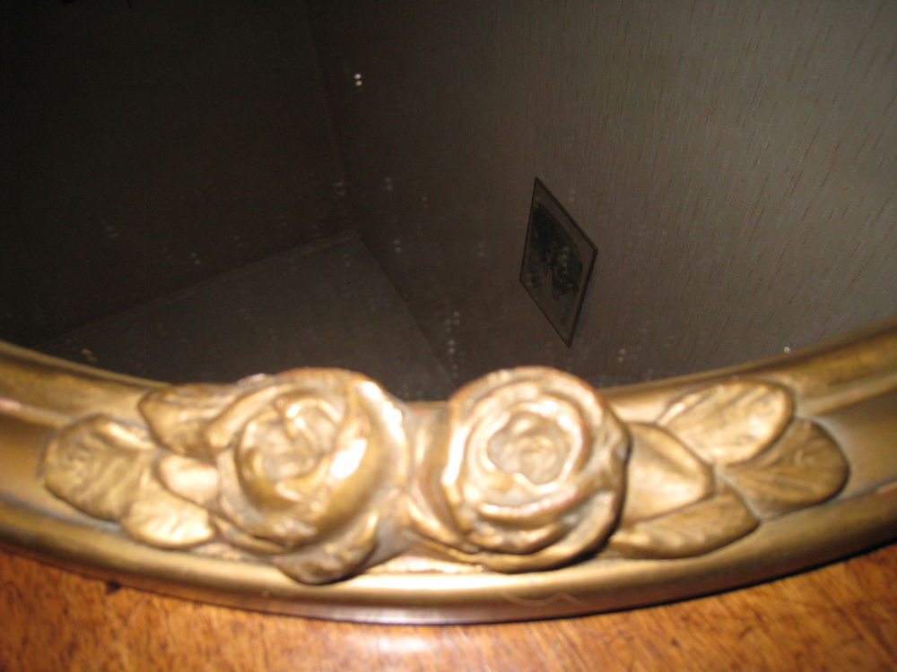 Miroir ovale cadre dor&eacute; art d&eacute;co Décoration