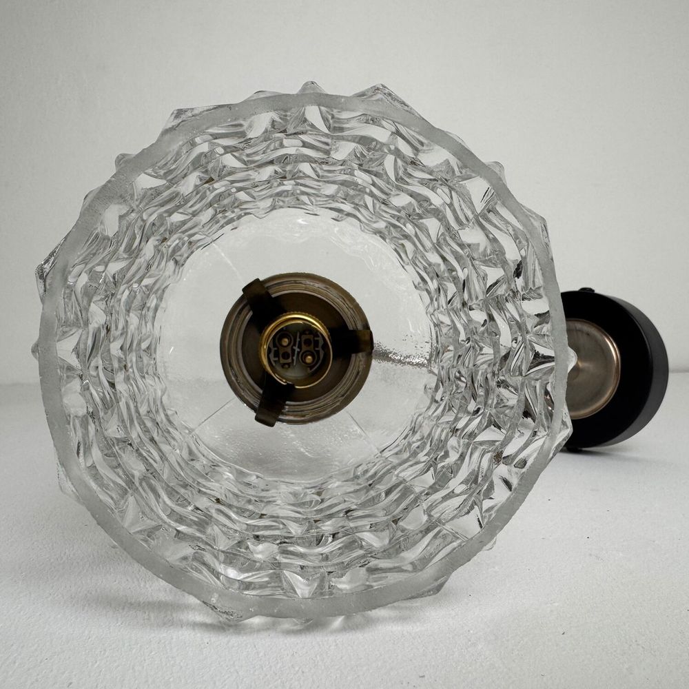 Ancienne applique vintage en verre " pointe de diamant " Décoration