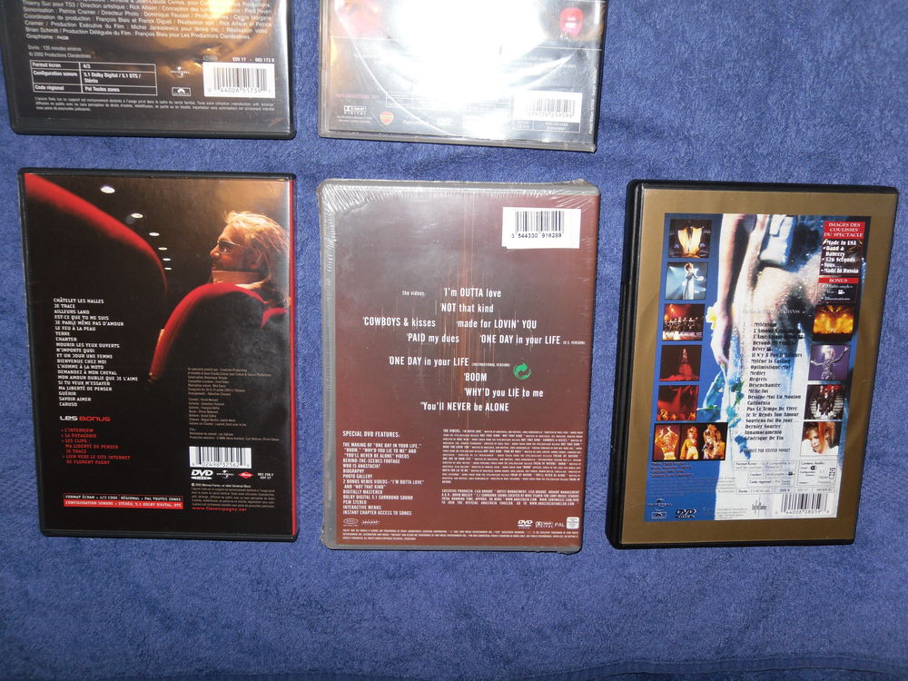 Concerts: M.Farmer, F.Pagny, LFabian, P.Obispo TBE DVD et blu-ray