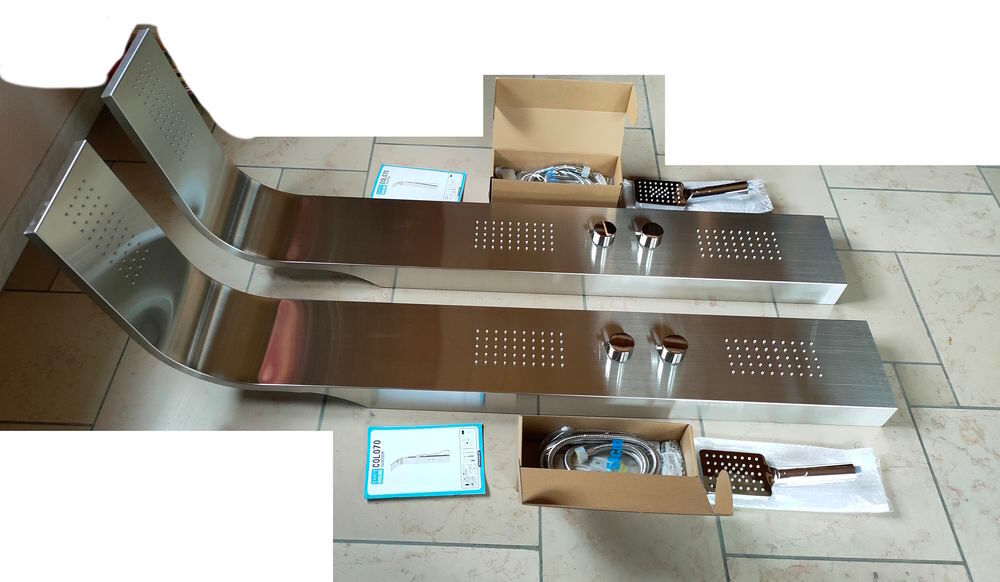 AURLANE Lot de 2 Colonnes douche hydromassante effet pluie Bricolage