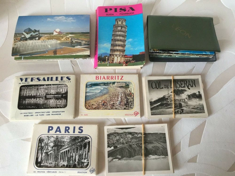  8 anciens CARNETS D&Eacute;PLIANTS ou POCHETTES de PHOTOS France 
