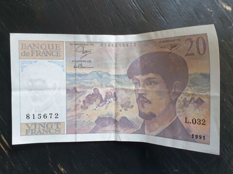 Billet 20 francs Debussy 1991 29 Bordeaux (33)