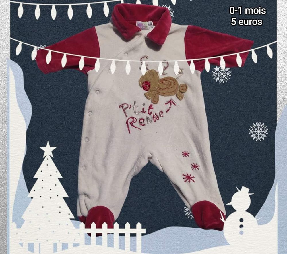 v&ecirc;tements No&euml;l gar&ccedil;on 0-1 mois Vêtements enfants