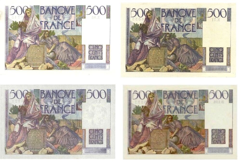  F 34 LOT DE 4 BILLETS 500 F CHATEAUBRIAND NEUFS 