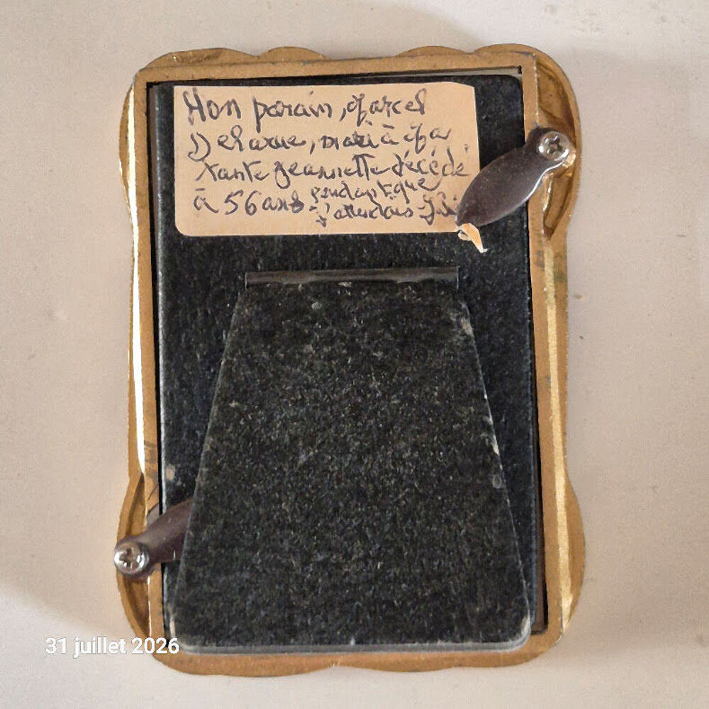 Cadre en bronze massif des ann&eacute;es 80 avec photo de 58 Décoration