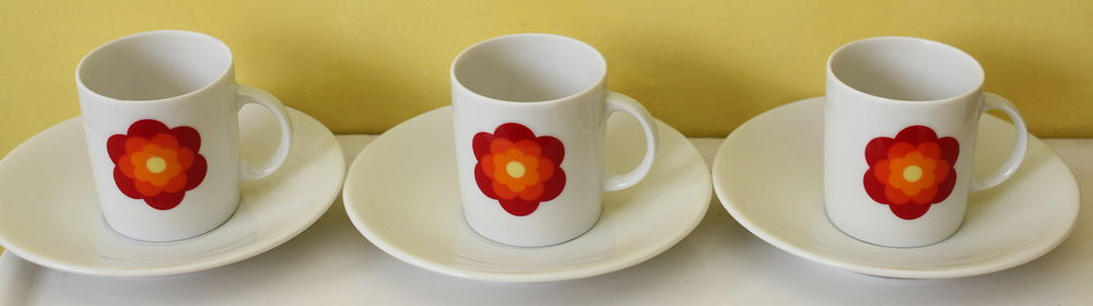  Tasses et sous-tasses SCHERZER Bavi&egrave;re vintage 70 Cuisine