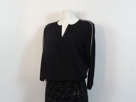 Blouse/ Top/ Tee Shirt Bi Matière Noir à Lien à Nouer- Canda 15 Paris 15 (75)