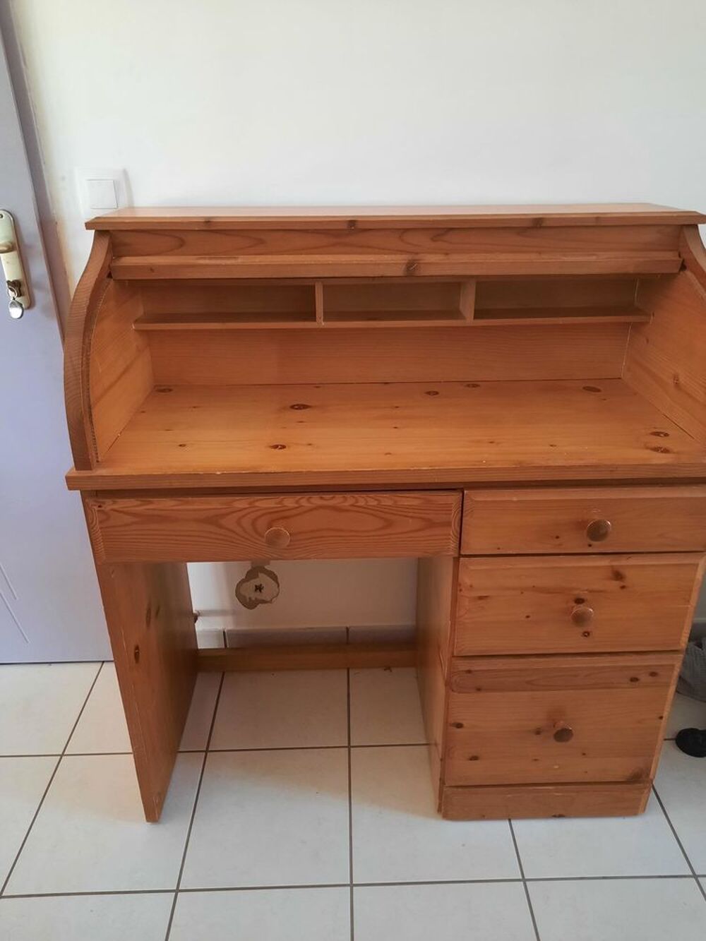 Bureau secr&eacute;taire en pin Meubles