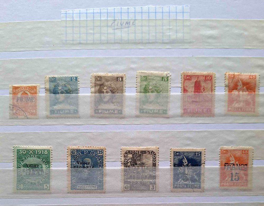S&eacute;rie de timbres de collection de Fiume 