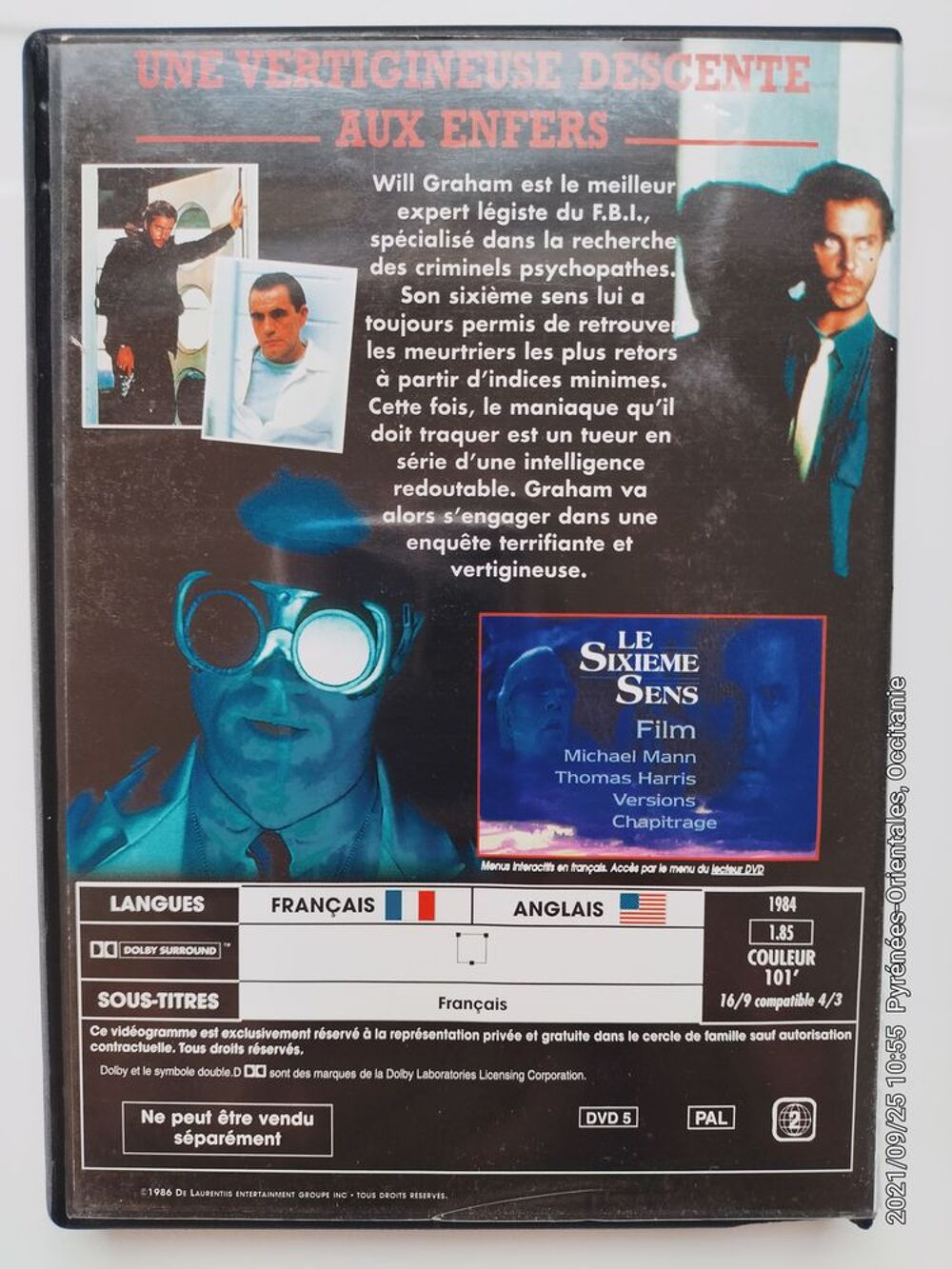 DVD Original &quot;&nbsp;Le Sixi&egrave;me Sens &quot; TBE s&eacute;rie Policier/Suspense DVD et blu-ray