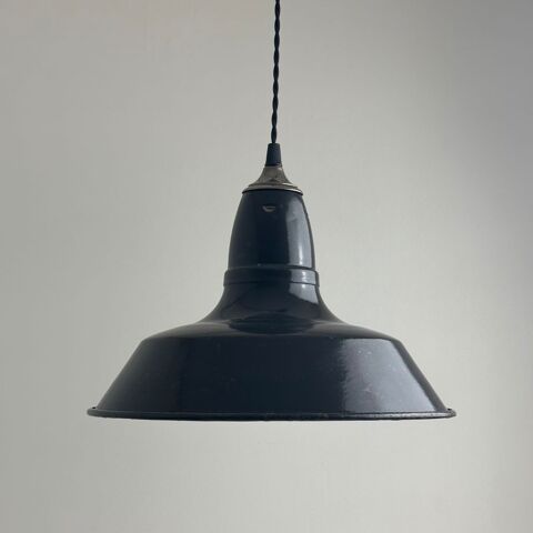 ANCIENNE SUSPENSION D'ATELIER EMAILLEE INDUSTRIEL 55 Montreuil (93)