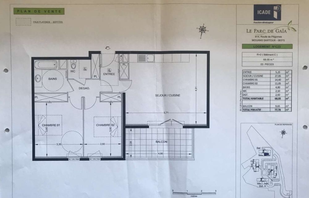 Vente Appartement Appartement T3 avec balcon et garage privatif Mouans-sartoux